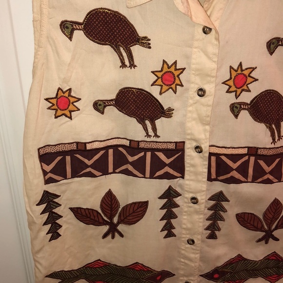 At Last Studio hippie boho southwest vest lg Sz - Picture 5 of 5